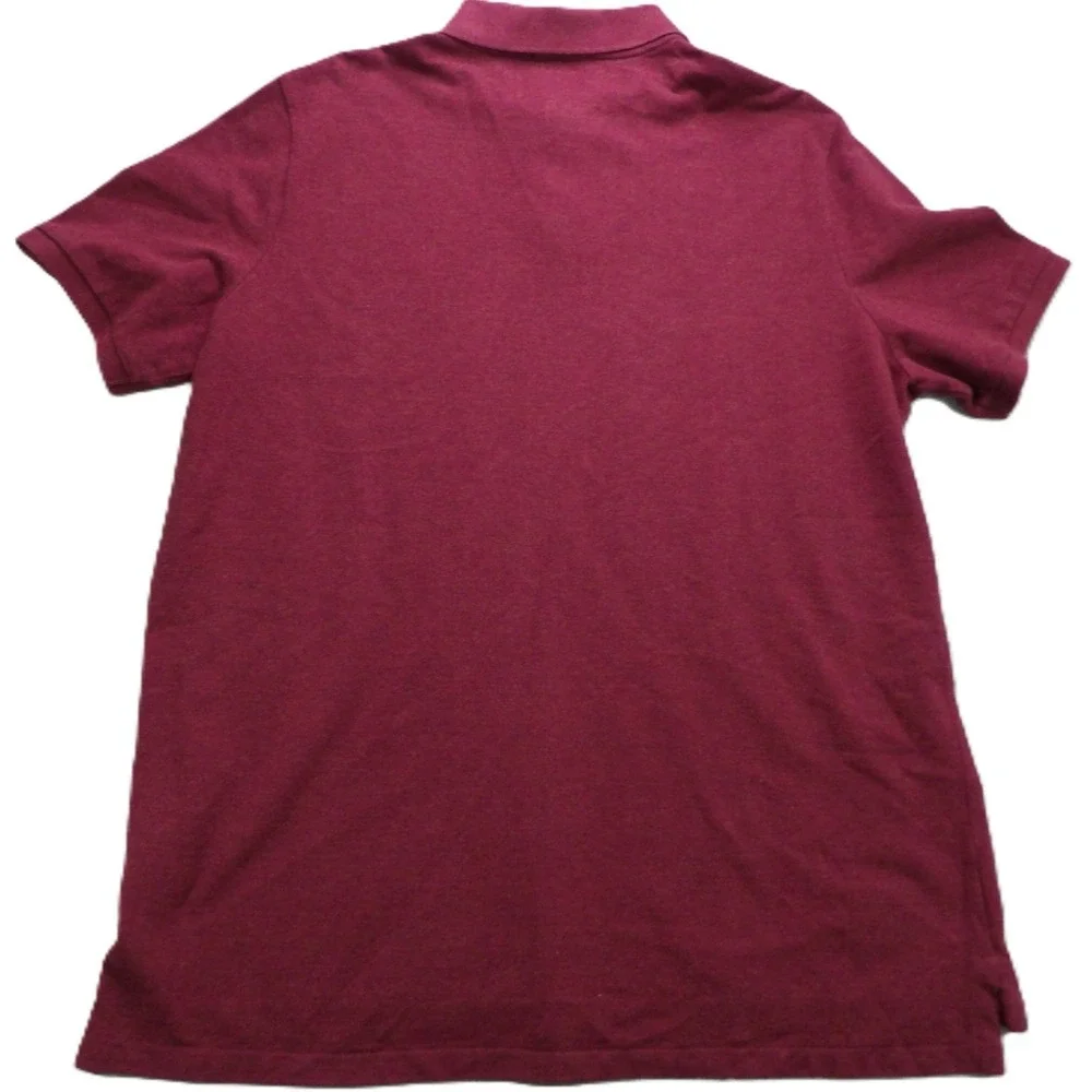 Polo Ralph Lauren Shirt Men XL Classic Fit Solid Cotton Short Sleeve Red Maroon